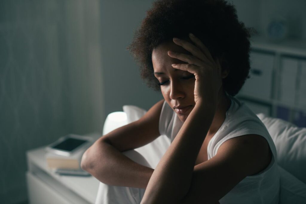Woman suffering the long-term effects of heroin
